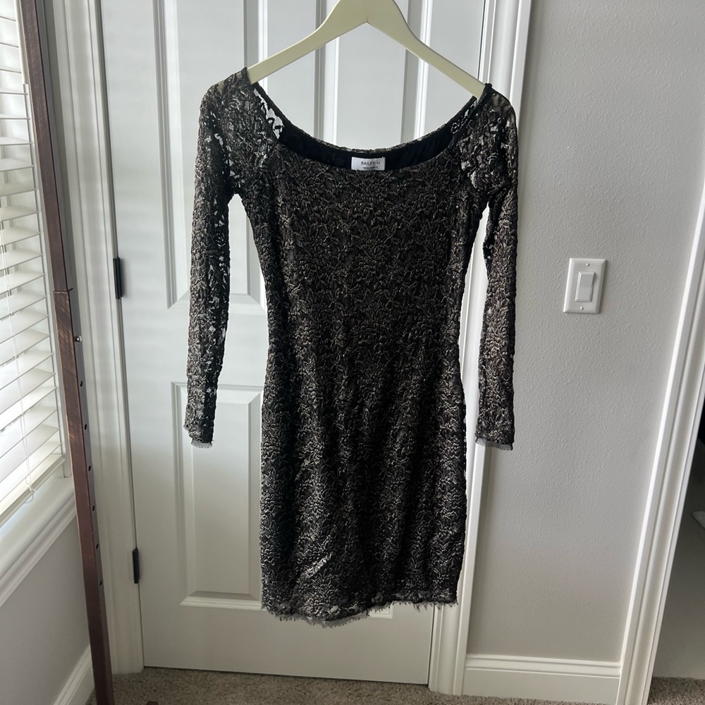 Bailey 44 Black Lace Long Sleeve Dress